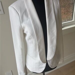 bebe White Draped Open-Front Blazer
